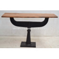 Gusseisen Classic Base Reclaimed Pine Holz Top Konsolentisch